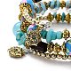 Boho Multi-strand Irregular Synthetic Turquoise Beads Wrap Bracelet(BJEW-G635-02B)-2
