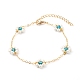 Shell Pearl & Acrylic Beads Flower Link Bracelets(X1-BJEW-TA00003-02)-1