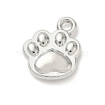 Alloy Pendants, Paw Print Charms, Platinum, 11x10x3mm, Hole: 1.5mm(FIND-Z101-05P)