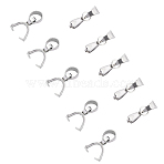 304 Stainless Steel Pendant Pinch Bails, Stainless Steel Color, 9x7x2.5mm, Hole: 4mm, 50pcs/box(STAS-UN0010-40)