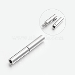 Tarnish Resistant 304 Stainless Steel Bayonet Clasps, Column, Stainless Steel Color, 21x2.5mm, Hole: 1.5mm(STAS-L134-01)