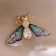 Alloy Rhinestone Brooch, Insects, 25x30mm(PW-WG87267-04)