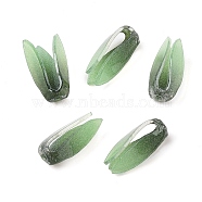 Plastic Beads, Flower, Green, 17.5x10x9mm, Hole: 1.2mm(KY-N015-184)