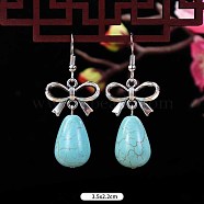 Turquoise Dangle Earrings for Women, Teardrop(WG2299-22)