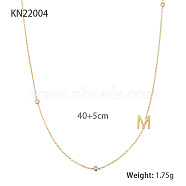 S925 Sterling Silver Rhinestones Letter M Necklace, Simple and Elegant Clavicle Chain for Women(EU2123-5)