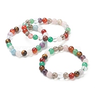 Natural Mixed Stone Beaded Stretch Bracelets, Round, Beads: 8~8.5mm, Inner Diameter: 2-1/8 inch(5.5cm)(BJEW-A117-C-39)