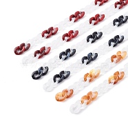 Handmade Acrylic Curb Chains, Twisted Chains, Mixed Color, 13.5x10x3mm, 3.28 Feet(1m)/strand, 1 style/strand, 3 strands/set(AJEW-JB00943)