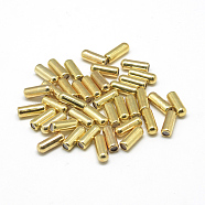 Brass Brooch Findings, Pin Cap, with Rubber Inside, Half Drilled, Golden, 10.5x4mm, Half Hole: 0.5mm(MAK-Q011-66G)