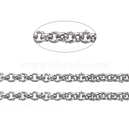 Brass Rolo Chains, Belcher Chains, Soldered, Long-Lasting Plated, with Spool, Cadmium Free & Nickel Free & Lead Free, Platinum, 1x0.4mm, about 301.83 Feet(92m)/roll(CHC-S008-002I-P)
