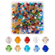 Yilisi Imitation Crystal Glass Beads, Faceted, Cone, Mixed Color, 6x6mm, Hole: 0.8mm, 440pcs/box(GLAA-YS0001-01-6mm)