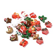 Christmas Theme Opaque Resin Cabochons, Mixed Shapes, Mixed Color, 17~24x14~24.5x4.5~5.5mm(X-CRES-M012-03)