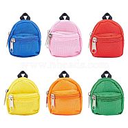 Cloth Dolls Bag, Backpack, Mixed Color, 7.4x6.4x2.3mm, 6 colors, 1pc/color, 6pcs/set(AJEW-PH0002-44)