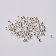 Iron Spacer Beads, Silver, Round, Lead Free, 3.2mm, Hole: 1mm, about 408pcs/20g(X-IFIN-A016-S)