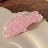Mini Plastic Alligator Hair Clips, for Girls, Dolphin, Pink, 22x5mm(PW-WG47607-01)