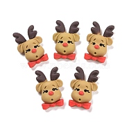 Resin Decoden Cabochons, Christmas Theme, Elk Christmas Reindeer/Stag, Peru, 23x15.5x8mm(X-CRES-D004-02)