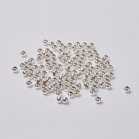 Iron Spacer Beads, Silver, Round, Lead Free, 3.2mm, Hole: 1mm, about 408pcs/20g