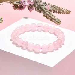 Natural Rose Quartz Beaded Stretch Bracelets, Round, 2 inch(5.2cm), Bead: 8mm(B072-1)