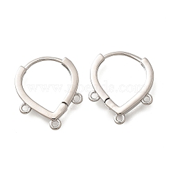 Brass Studs Earring Findings, Sieve Ring Settings, Platinum, 16.5x14x2mm, Hole: 1.2mm, Pin: 0.8mm(KK-Q035-08P)