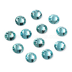 Glass Flat Back Rhinestone Cabochons, Back Plated, Faceted Half Round, Indicolite, SS20, 4.6~4.8x2mm, about 1440pcs/bag(RGLA-S002-20SS-11)