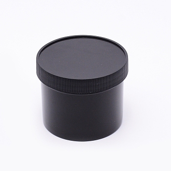 PP Plastic Jars, Empty Ink Container, Wide Mouth Jar with Lids, Black, 9.1x7.3cm, Capacity: 250ml(8.45 fl. oz)