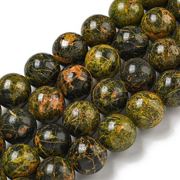 Natural Bumblebee Jasper Beads Strands, Round, 8mm, Hole: 0.8mm, about 48~50pcs/strand, 14.57''~15.35''(37~39cm)