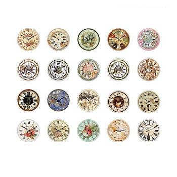 40Pcs 20 Styles Paper Self-Adhesive Decorative Stickers, for Card-Making, Scrapbooking, Diary, Planner, Envelope & Notebooks, Clock Pattern, 130x90mm, 2pcs/style