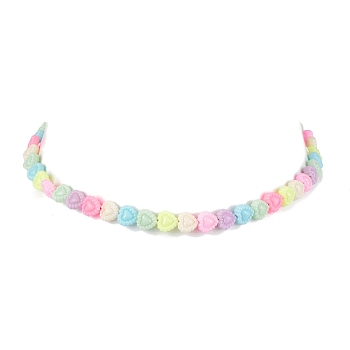 Acrylic Beaded Kids Necklaces, Heart, Colorful, 13.54 inch(34.4cm)