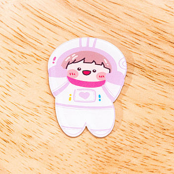 Astronaut Girl Brooch Pin, Acrylic Lapel Pin for Backpack Clothes, White, Pink, 33x24x7mm