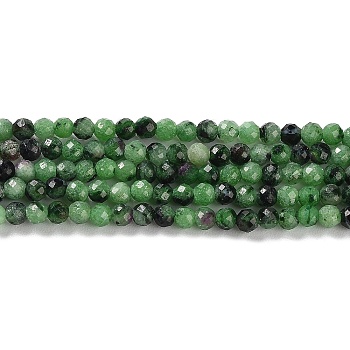 Natural Ruby in Zoisite Beads Strands, Faceted, Round, Round, 2mm, about 182pcs/strand, 15.5 inch(39.37cm)