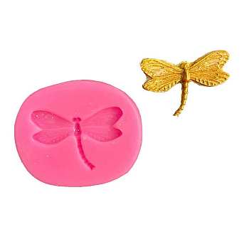 DIY Dragonfly Food Grade Silicone Molds, Fondant Molds, Resin Casting Molds, for Chocolate, Candy, UV Resin & Epoxy Resin Craft Making, Random Color, 57x45x5.5mm, Inner Diameter: 26x40mm