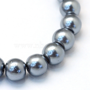 Baking Painted Pearlized Glass Pearl Round Bead Strands(HY-Q003-6mm-12)-2