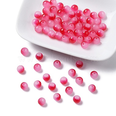 Crimson Round Glass Beads