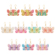 10Pairs 10 Colors Bling Butterfly Resin Dangle Earrings(EJEW-AB00006)-1