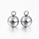 201 Stainless Steel Round Ball Charms(X-STAS-H376-34)-1