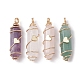 Natural Mixed Gemstone Copper Wire Wrapped Double Terminal Pointed Pendants(PALLOY-JF02547)-1