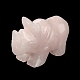 Figurines de rhinocéros de guérison sculptées en quartz rose naturel(DJEW-M008-02I)-3