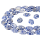 nbeads 2 brins de perles ovales plates en jaspe à taches bleues naturelles(G-NB0003-78)-1