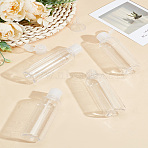 Column PET Flip Top Cap Bottles, with PVC Waterproof Blank Label Stickers and Plastic Funnel Hopper, Clear, 3.9x12.2cm(AJEW-LP0004-19B)