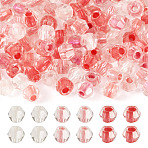 2Bags 200Pcs Transparent Glass Beads, Faceted, Bicone, Saddle Brown, 4.5x3.5mm, Hole: 1.6mm, 100pcs/bag(GLAA-TA0003-44B)
