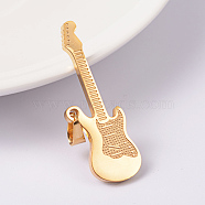 Ion Plating(IP) 304 Stainless Steel Pendants, Bass, Golden, 40x14x2mm, Hole: 6x4mm(STAS-K162-098G)