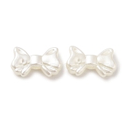 ABS Imitation Pearl Beads, Bowknot, Ghost White, 9x15x3.5mm, Hole: 2mm(OACR-Q194-03)