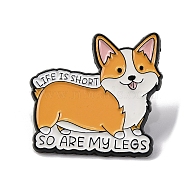 Creative Cartoon Cute Corgi Dog So Are My Legs Zinc Alloy Brooches,Enamel Pins for Clothes Backpack, Dog, 29.5x31mm(JEWB-U001-01J)