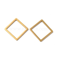 Ion Plating(IP) 304 Stainless Steel linking Rings, Rhombus, Real 18K Gold Plated, 29.5x29.5x1.5mm, Inner Diameter: 25x25mm(STAS-H212-13G)