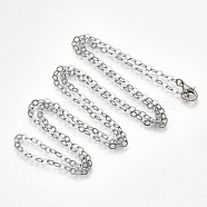 Brass Cable Chain Necklace Making, with Lobster Claw Clasps, Gunmetal, 32 inch(81.5cm)(MAK-T006-05B)