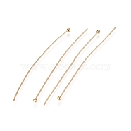 304 Stainless Steel Ball Head Pins, for DIY Beading Charm Making, Real 24k Gold Plated, 50x0.6mm, 22 Gauge, Head: 1.8mm(STAS-L238-007A-G)