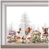 Self-Adhesive Electrostatic PVC Window Sticker, for Window Home Decoration, Mushroom, 390x1180mm(DIY-WH0457-006)