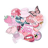 Mix Pattern Cartoon Stickers, Vinyl Waterproof Decals, for Water Bottles Laptop Phone Skateboard Decoration, Pink, 5.3x3x0.02cm,50pcs/bag(DIY-A025-03D)