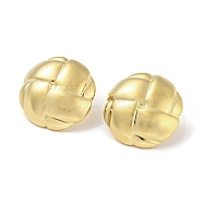304 Stainless Steel Stud Earrings, Flower, Real 14K Gold Plated, 22x21.5mm(EJEW-G367-01G)
