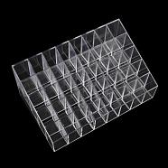 Rectangle 40 Compartments Plastic Bead Storage Containers, No Covers, Clear, 11.7x18.9x8.1cm(CON-Q025-01)
