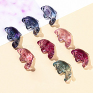 Natural Fluorite Carved Beads, Dolphin, 18x12x9mm(PW-WG1ACAE-27)